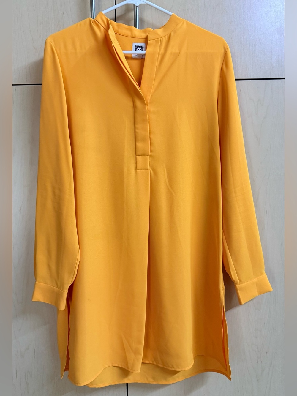 ANN KLEIN Bright Mustard Nehru Tunic Shirt